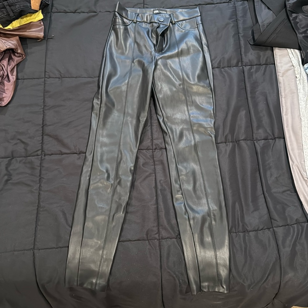 Black leather pants